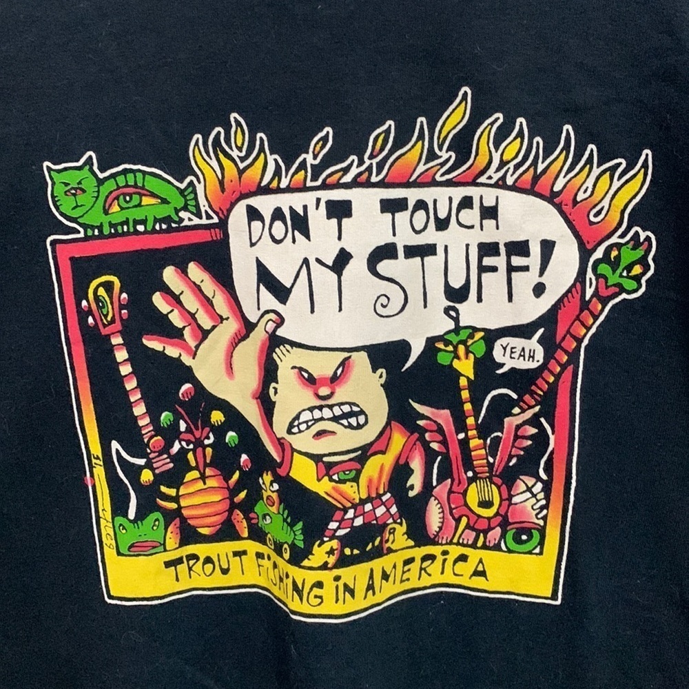 Gildan Trout Fishing T-Shirt, humorous Size Youth XL, very good condition